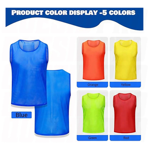 Mesh Training Bibs Vest Sleeveless Round Neck Solid Color Breathable Sports Jersey Football Soccer Rugby Soccer Training Bibs - Product Image 4