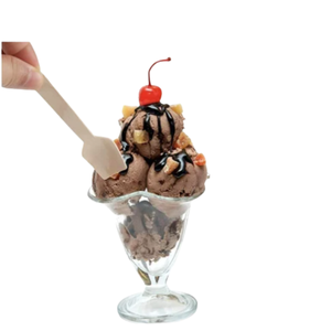 Trendy 95mm Birchwood Scoop Disposable Wooden Cutlery Eco-Friendly Biodegradable Food Safe Heat Resistant Multi-Purpose <b>Dessert</b> - Product Image 3