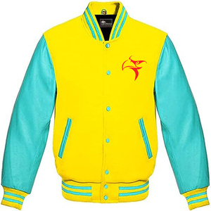 OEM Logo <b>Men's</b> Varsity <b>Jacket</b>-High Quality Knitted Embroidery Patchwork <b>Thermal</b> Casual Baseball Leather Sleeves <b>Jackets</b> - Product Image 1