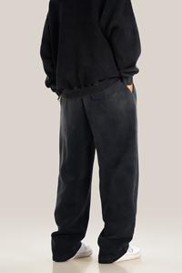 Pantalons de survêtement pour hommes en molleton de coton 100% épais, taille régulière, étiquette personnalisée, jogger de haute qualité, motif empilé, baggy, vente en gros - Product Image 3