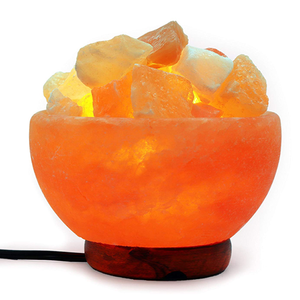 ชามไฟเกลือหิมาลายันทำด้วยมือโคมไฟ USB พร้อมฐานไม้ไฟกลางคืนสร้างบรรยากาศผ่อนคลายสำหรับตกแต่งบ้าน - Product Image 2