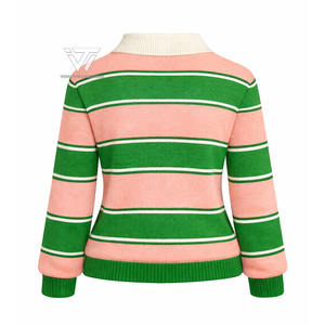 Alpha grec en gros |   Kapa |   Alpha |   Pull cardigan à rayures à col en V profond à manches longues, vêtements de sororité AKA - Product Image 2