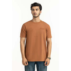 Camiseta de Algodón y Fibra de Bambú para Hombre, Corte Regular, 300 g/m², Ligera, Cuello Redondo, Manga Corta, Tejido Jersey Lavado, Teñido, Estilo Deportivo - Product Image 1