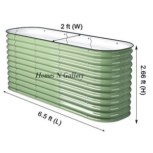 High Quality New Finishing Metal Galvanize Antique Oval Shape Outdoor Garden <b>Raised</b> Bed Kit <b>Planter</b> Box At Low Price From India - Product Image 2