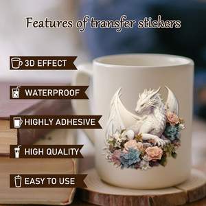 فنجان DTF للتغليف بالأشعّة الفوق بالجوّاعة ، كؤوس DTF للأقداح ، تنين سحري مقاوم للماء ، ملصقًا لنقل الأكواب الزجاجية ، مشغولات يدوية تصنعه بنفسك - Product Image 3