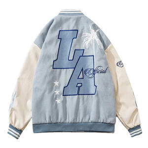 Blouson aviateur universitaire en coton personnalisable pour hommes hiver extérieur sport universitaire baseball logo vestes universitaires pour hommes - Product Image 2