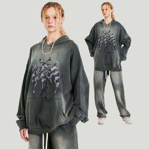 Sudadera de Pareja Estilo Callejero Americano, Sudadera Holgada con Estampado Vintage de Metal Rock para Otoño, Impresión Digital - Product Image 3