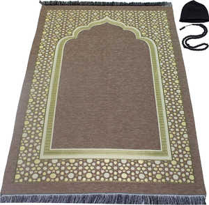 Tapis de prière de culte chaud nouveau lavable épais doux tapis de prière personnalisés musulman personnalisé turc tapis de prière motif de couleur unie - Product Image 2