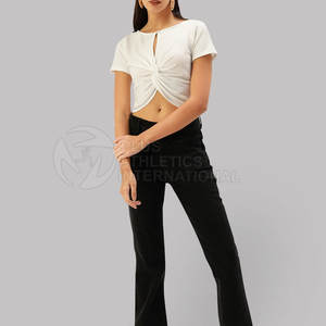 เสื้อครอปเอวลอยสำหรับผู้หญิงวัสดุดีราคาไม่แพงระบายอากาศได้ดี - Product Image 5