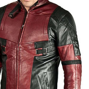 Men's Custom Red Black Genuine Leather Windproof High Performance Track Protected Motorbike Jacket - Product Image 3