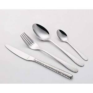 Decoración única hecha a mano diseño martillado mango plata espejo pulido diseñador ensalada servir cuchara y tenedor conjunto para boda - Product Image 5