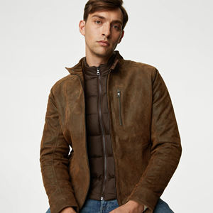 OEM/ODM Veste de course en cuir de mouton élégante pour hommes Conception personnalisée Broderie Confortable Doux Imperméable & Respirant Logo avant - Product Image 3