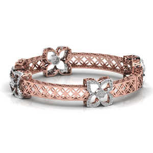 925 Sterling <b>Silver</b> <b>Bangle</b> VVS Clarity Enhanced Sparkling Leb Grown Diamond Stunning New Design Weddings Parties for <b>Women</b> - Product Image 3