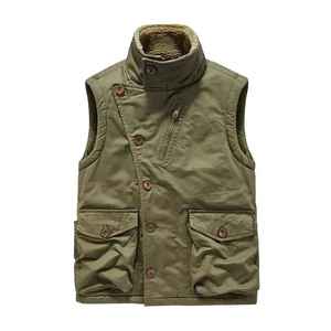 Chaqueta Vintage para hombre Chaqueta cálida sin mangas con pecho clásico con interior para uso exterior Servicio OEM disponible - Product Image 1