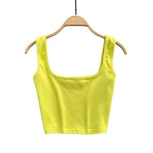 Camiseta sin Mangas Ajustada de Alta Calidad para Mujer, Diseño Nuevo, Cuello Cuadrado, Color Sólido, Algodón Transpirable, Venta al por Mayor Personalizada - Product Image 5
