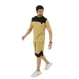 Conjunto de Camiseta y Pantalones Cortos Deportivos de Verano para Hombre, de Algodón Ecológico, Cuello Redondo, Informal, para Gimnasio - Product Image 2