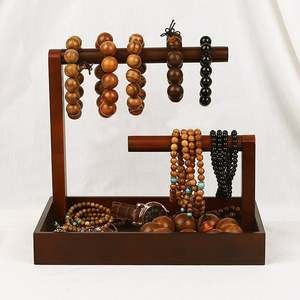 jewelry Organizer <b>Stand</b> 2 Tier Wooden Jewelry Bracelet Watch Bangle Scrunchie Necklace <b>Holder</b> Storage Tree Earrings Rings Watch - Product Image 1
