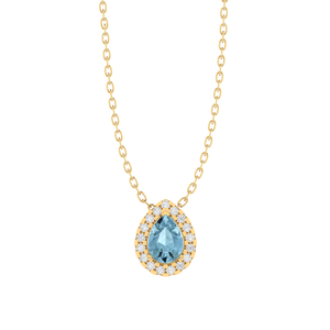 Colgante Geométrico de Plata de Ley Chapado en Oro de 11.0 mm con Circonita Cúbica en Forma de Pera y Corte Esmeralda - Product Image 5