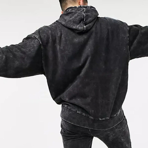 Nueva Sudadera con Capucha y Cremallera, Lavado Ácido, Transpirable, 100% Algodón, Impermeable, Ligera, Forro Polar, Básica, Ajustable, Recién Llegada, Tejida a Crochet - Product Image 3