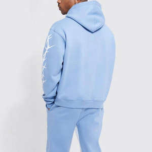 Ensemble de survêtement pour homme imprimé personnalisé, 2 pièces, sweat-shirt à capuche en molleton de coton et jogging, streetwear, survêtement décontracté pour homme - Product Image 4