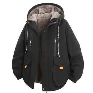 Conception de logo personnalisée OEM, tendance, marque tendance, veste d'hiver pour homme, doublée de polaire, épaisse, printemps et automne - Product Image 3