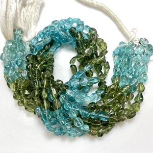 Haute Qualité Multi Apatite Plaine Pépite Forme Pierre Perles Lisse Inégale En Gros 5x6-6x7.5MM Perceuse Verticale Fabrication de Bijoux - Product Image 4