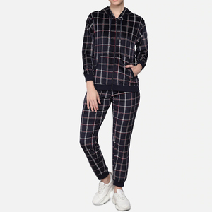 Vente directe d'usine de survêtement pour femmes de logo personnalisé de haute qualité 100% coton tenue décontracté pour l'hiver prix raisonnable - Product Image 1