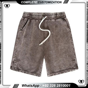 กางเกงขาสั้นชายลำลองเอวกลาง สั่งทำโลโก้ได้ แห้งเร็ว ระบายอากาศดี สไตล์วินเทจ ล้างสีแบบแอซิด บริการ OEM - Product Image 5