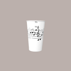 50 tazas desechables para batidos con estampado en blanco y negro B/55 - Product Image 1