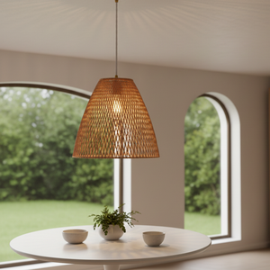 Lampe suspendue moderne en bambou ECONA, durable, légère, fabriquée à la main, modèle pour usage intérieur - Product Image 3