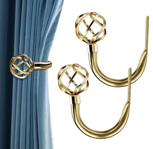 Elegante Gordijn Tieback Haken Met Metaal Voor Gordijnen En Gouden Verf Decoratieve Gordijn Hold Back Houder Binnenmuur Ramen