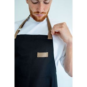 Delantal de pechera sin mangas de algodón lavado negro para limpieza, barbacoa, jardinería y cocina - Product Image 4