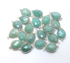 925 Sterling Silver Natural Amazonite Faceted Pear Shape <b>Pendant</b> for Weddings Parties Anniversaries Silver Jewelry Making - Product Image 3