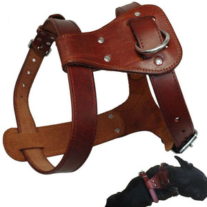 2025 meilleure vente harnais pour chien en cuir pour animaux de compagnie grand chien formation extérieur chat harnais et laisse gilet OEM Service harnais personnalisé - Product Image 3