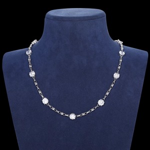 Nuevo collar de cadena de plata de lujo con diamantes de moissanita para mujer, joyería de fiesta de moda brillante, regalo para ella - Product Image 1