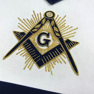 Maçonnique Satin Tissu Tablier De Luxe Forme Brodé Glands Réglable Ceinture Snack Ensemble Support Dentelle Décoration Poche - Product Image 3