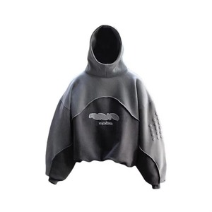 Sweat à capuche unisexe pour homme, coupe ample, 100% coton épais, streetwear surdimensionné, sweat à capuche court pour homme - Product Image 3