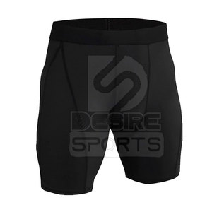Wholesale Custom Logo <b>Men</b> <b>Compression</b> <b>Shorts</b> Elastic Waist Mid Solid Canvas High Quality Workout <b>Shorts</b> for Sale - Product Image 2