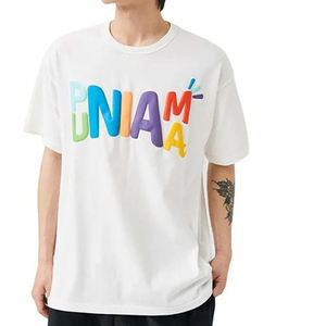 T-shirt imprimé bouffant hommes T-shirts surdimensionnés lourds en coton polyester en vrac personnalisés pour hommes - Product Image 4