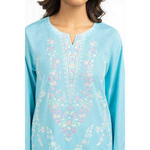 Camisa y Pantalón de Crepé Bordado Cambric IPST-44600 con Mangas Tres Cuartos para Primavera/Verano - Product Image 3