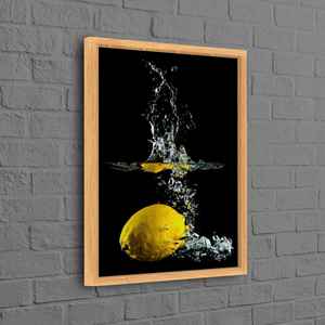 Modern Lemon Canvas Art Print for Bedroom Decor, Elegant Housewarming Gift,Natural <b>Framed</b> - Product Image 1