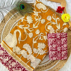 LAKHANI AJRAKH PRINT COTTON SAREE VENDEURS GROS Vêtements indiens et pakistanais - Product Image 1