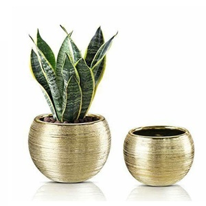 Garden Decor <b>Pots</b> Custom Shape Silver Gold Metal Planters Antique Finishing Hot Sale Popular Design Planter - Product Image 6