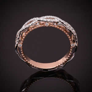 Dernière vente chaude bague infini pur 14k bague en or massif pour les femmes croisées torsadées infini éternité bagues Fine Jewelry OEM - Product Image 2