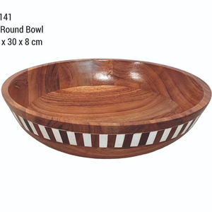 <b>Large</b> Acacia <b>Wooden</b> <b>Bowl</b> Finished Tableware Salad <b>Bowl</b> Wholesale Handmade Kitchen Gadgets Flatware Decorative Serving <b>Bowl</b> - Product Image 1