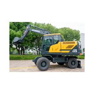 Excavadora de ruedas Hyundai HW155 original con motor Cummins Nueva excavadora usada de bajo precio - Product Image 1