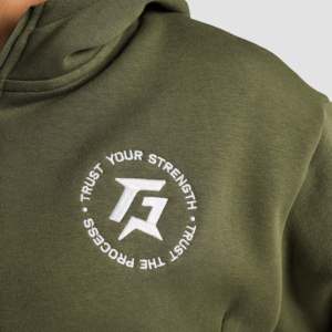 Sudadera con Capucha Apex Stride Transpirable con Cierre para Otoño, Color Oliva - Product Image 6