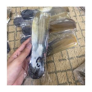 Peigne à poignée en corne de buffle fait main artisanat naturel multi-style peigne en ligne de queue de massage du cuir chevelu pour les soins personnels - Product Image 1