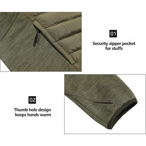Chaqueta de senderismo Rip-Stop Soft Shell para hombre, chaqueta térmica con capucha para exteriores con cierre de cremallera, ligera, transpirable y cálida - Product Image 3