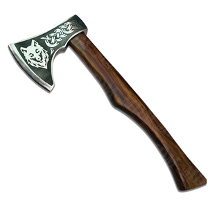 Venta al por mayor, personalizado, de calidad superior, servicio OEM y ODM, mango de madera forjado por caída, acero de Damasco alto, hacha, hoja de grabado - Product Image 4